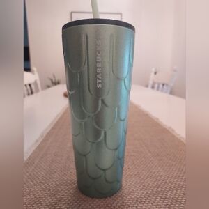 Starbucks Mermaid Textured Stainless Steel Green Tumbler